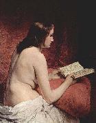 Francesco Hayez Odalisque with Book oil on canvas